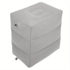 1pc Flocking PVC Inflatable Footstools - Leg Rest for Travel or Office Nap