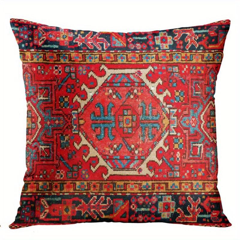 Geometric Persian Tribal Throw Pillow Covers Ikat Pillow Cases Colorful Red