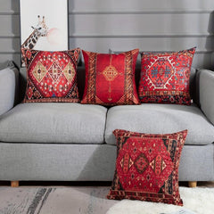 Geometric Persian Tribal Throw Pillow Covers Ikat Pillow Cases Colorful Red