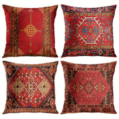 Geometric Persian Tribal Throw Pillow Covers Ikat Pillow Cases Colorful Red