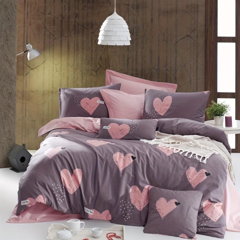 Pink Love Print Duvet Cover Set