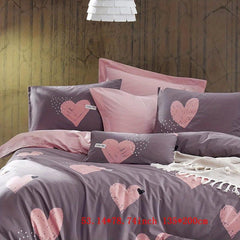 Pink Love Print Duvet Cover Set