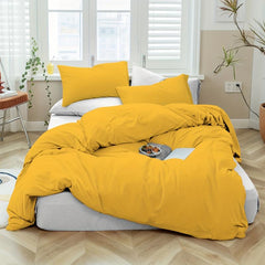 3pc Solid Duvet Cover Set with 2 Pillowcases