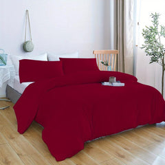 3pc Solid Duvet Cover Set with 2 Pillowcases