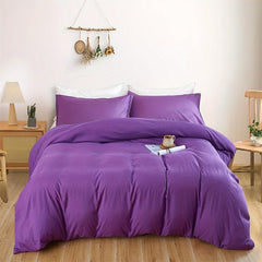 3pc Solid Duvet Cover Set with 2 Pillowcases