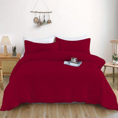 3pc Solid Duvet Cover Set with 2 Pillowcases
