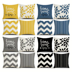 4pcs Square Cushion Cover Zipper Printed Pillowcase Home Decor