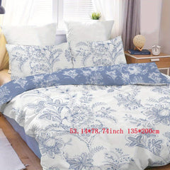 3pc Floral Pattern Duvet Cover Set Soft Comfortable Bedding Set