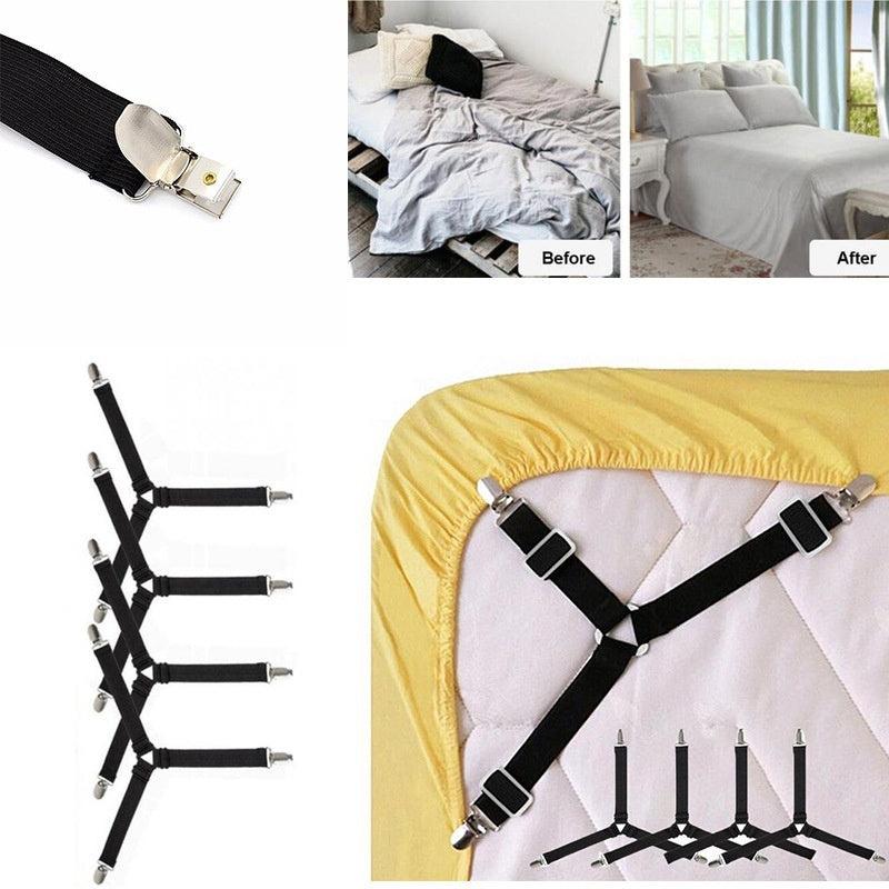 4pcs Triangle Bed Sheet Fixers Elastic Sofa Sheet Clips Anti-slip Buckles