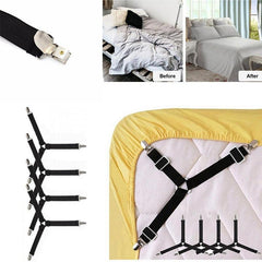 4pcs Triangle Bed Sheet Fixers Elastic Sofa Sheet Clips Anti-slip Buckles