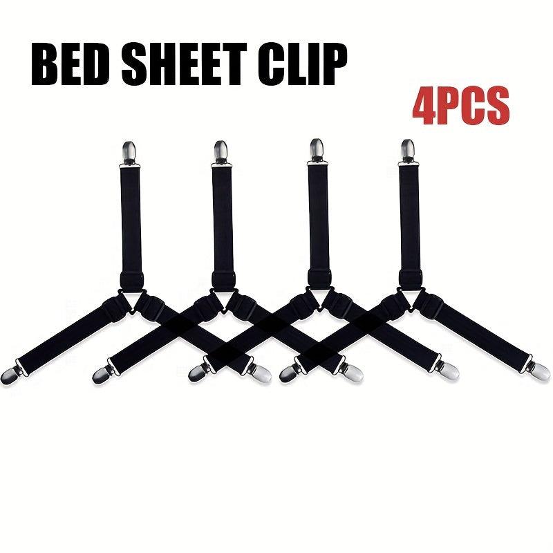 4pcs Triangle Bed Sheet Fixers Elastic Sofa Sheet Clips Anti-slip Buckles