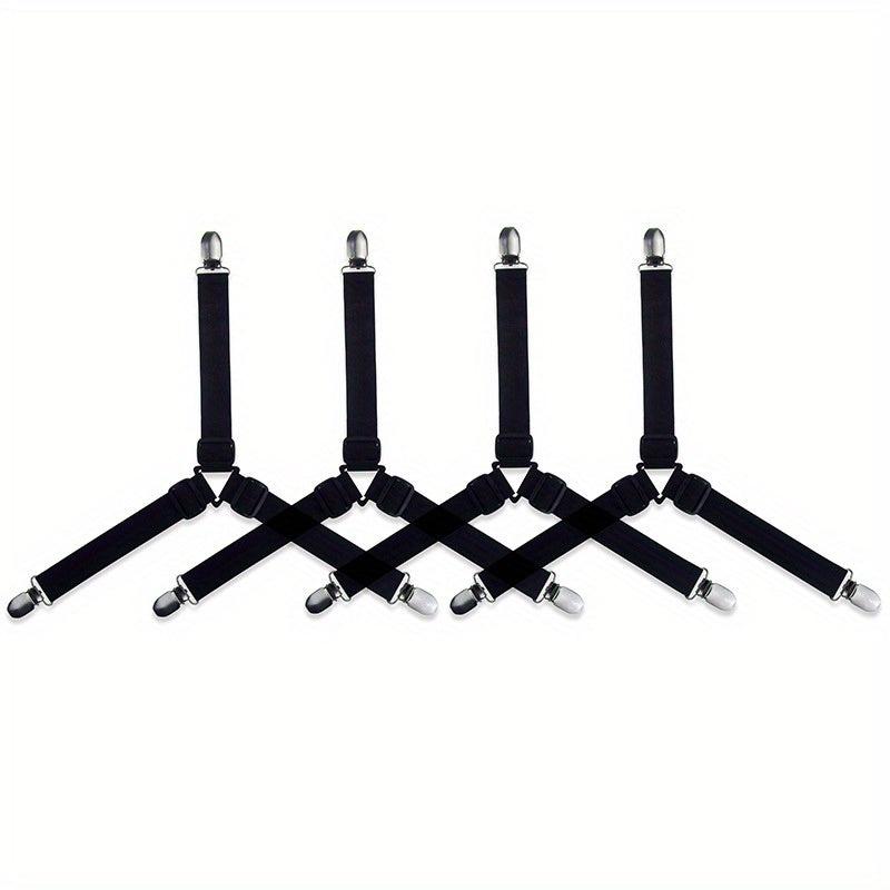 4pcs Triangle Bed Sheet Fixers Elastic Sofa Sheet Clips Anti-slip Buckles