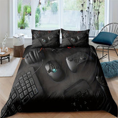 Modern Gamepad Print Duvet Cover Set - Gaming Equipment Pattern B