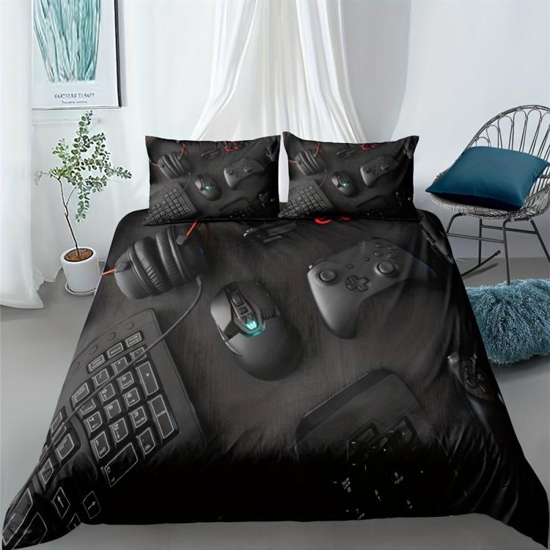 Modern Gamepad Print Duvet Cover Set - Gaming Equipment Pattern B