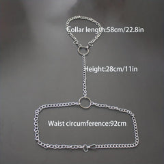 Sexy Punk Chain Chest Harness with O-ring Links