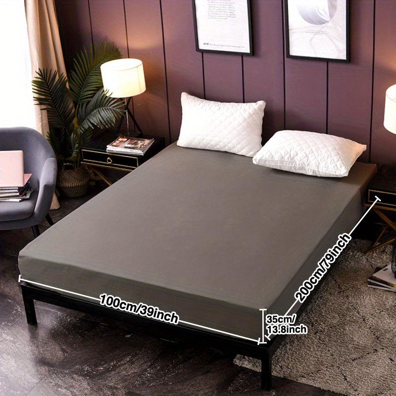 Waterproof Fitted Sheet Soft Comfortable Solid Bedding