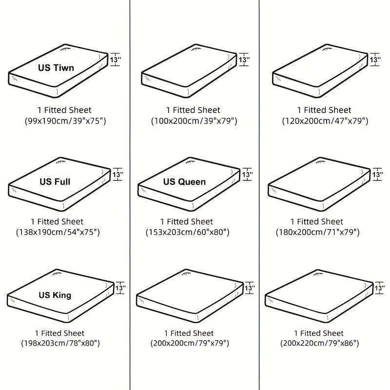 Waterproof Fitted Sheet Soft Comfortable Solid Bedding