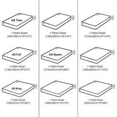 Waterproof Fitted Sheet Soft Comfortable Solid Bedding