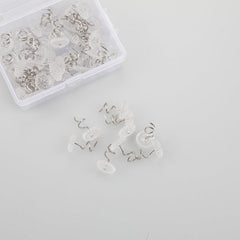 50pcs Clear Heads Twist Pins with Storage Box Upholstery Tacks Headliner Pins