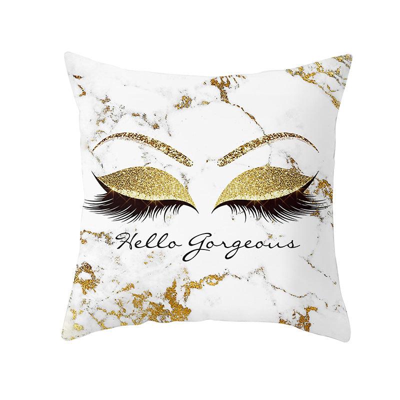 Peach Fur Cushion Cover 3D Printed Pattern Square Sofa Back Pillow Case