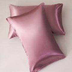 2pcs Satin Solid Pillowcase Soft Pillow Cover With Envelope Closure
