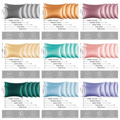 2pcs Satin Solid Pillowcase Soft Pillow Cover With Envelope Closure