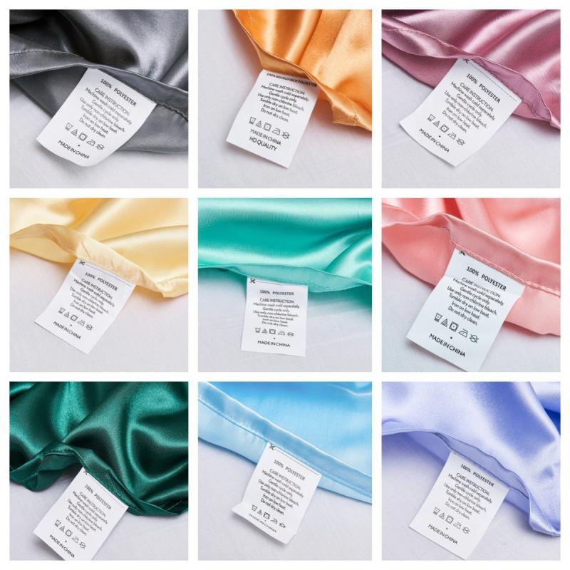 2pcs Satin Solid Pillowcase Soft Pillow Cover With Envelope Closure