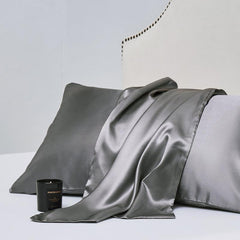 2pcs Satin Solid Pillowcase Soft Pillow Cover With Envelope Closure