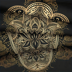 Boho Hippie Hamsa Hand Duvet Cover Set Golden Hand Of Fatima Printed Bedding