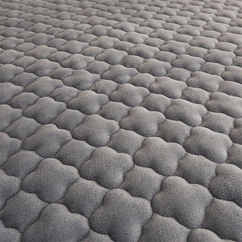 Soft Gray Velvet Fitted Sheet with Deep Pocket - Bedroom Hotel Dorm Decor