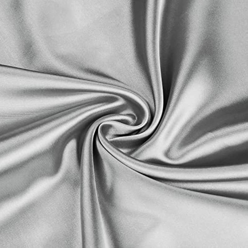 2pcs Gray Satin Pillowcase Set for Hair & Skin, Bedroom/Dorm Room, No Insert