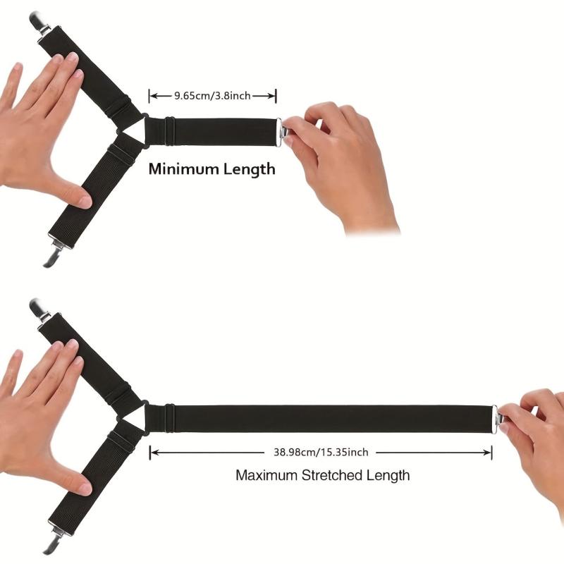 4pcs Bed Sheet Holder Straps Adjustable Non-slip Clips