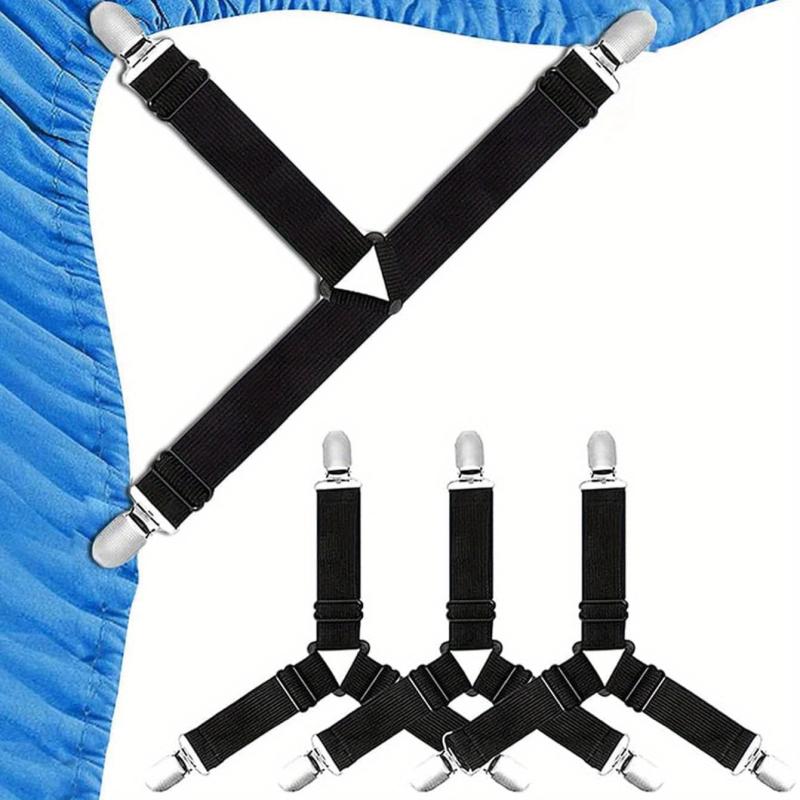 4pcs Bed Sheet Holder Straps Adjustable Non-slip Clips