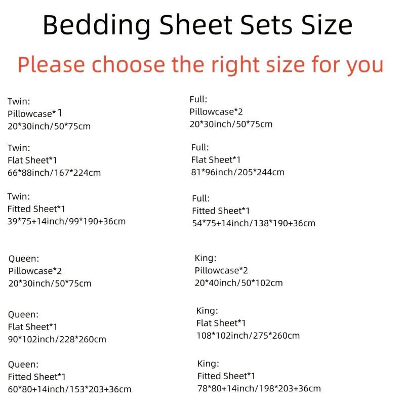 4pcs Plain Satin Sheet Set - Fitted & Flat Sheet, 2 Pillowcases