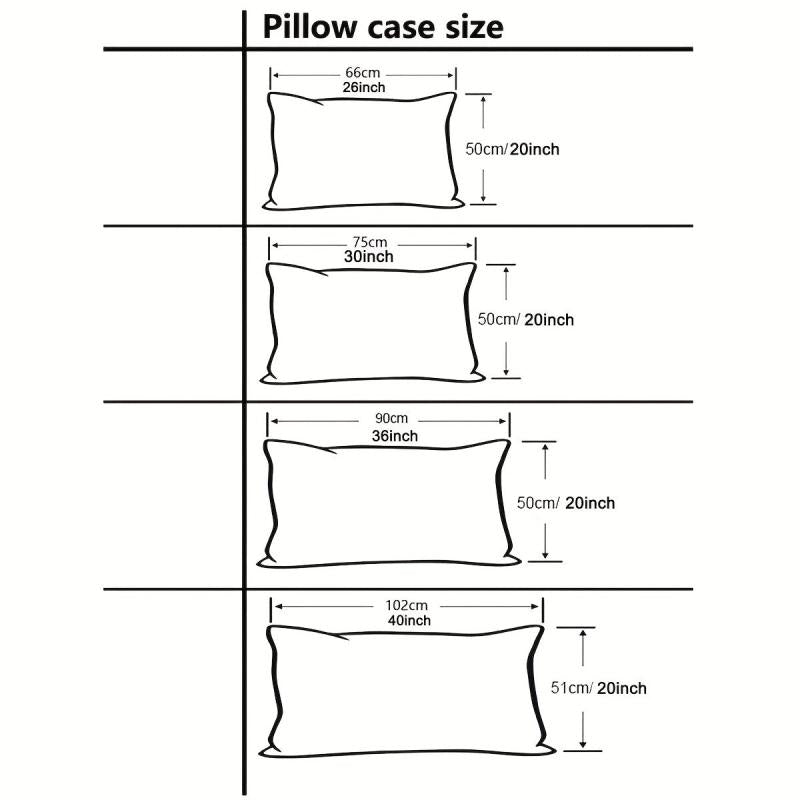 Satin Solid Pillowcase Soft Pillow Cover Envelope Closure Bedroom Bedding
