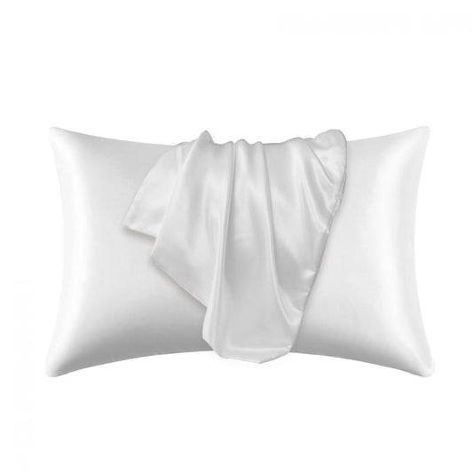 Satin Solid Pillowcase Soft Pillow Cover Envelope Closure Bedroom Bedding