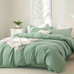 3pcs Solid Bedding Set Soft Comfortable Duvet Cover Set with Pillowcase
