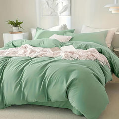 3pcs Solid Bedding Set Soft Comfortable Duvet Cover Set with Pillowcase