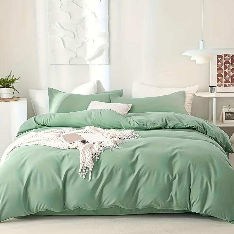 3pcs Solid Bedding Set Soft Comfortable Duvet Cover Set with Pillowcase