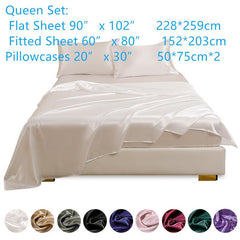 4pcs Cozy Satin Sheet Set Soft And Silky Bedding For Bedroom And Guest Room