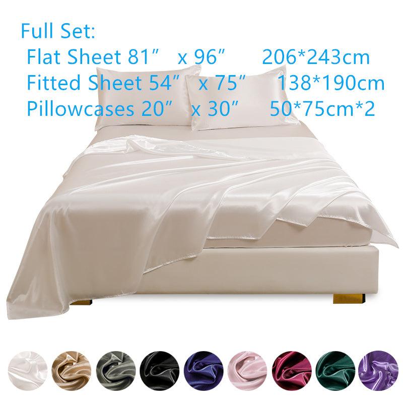 4pcs Cozy Satin Sheet Set Soft And Silky Bedding For Bedroom And Guest Room