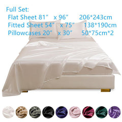 4pcs Cozy Satin Sheet Set Soft And Silky Bedding For Bedroom And Guest Room