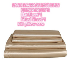 4pcs Cozy Satin Sheet Set Soft And Silky Bedding For Bedroom And Guest Room