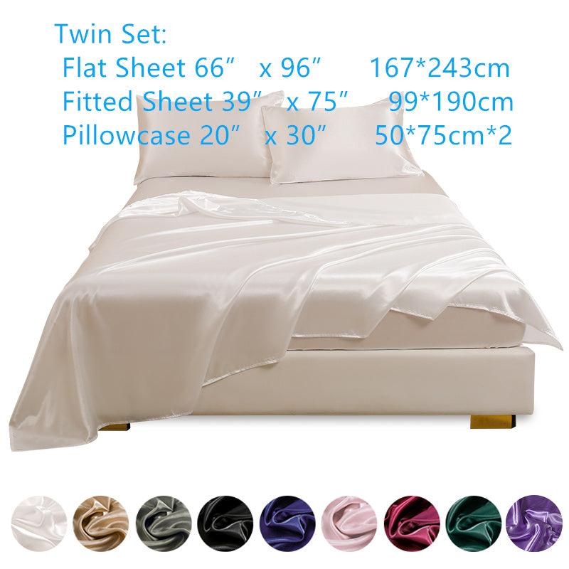 4pcs Cozy Satin Sheet Set Soft And Silky Bedding For Bedroom And Guest Room