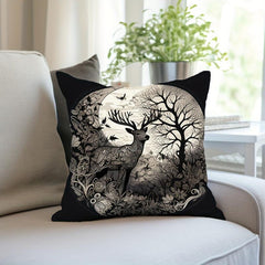Gothic Forest Elk Pillowcase for Home Sofas Office Chairs