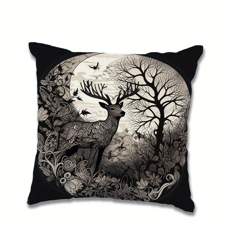 Gothic Forest Elk Pillowcase for Home Sofas Office Chairs