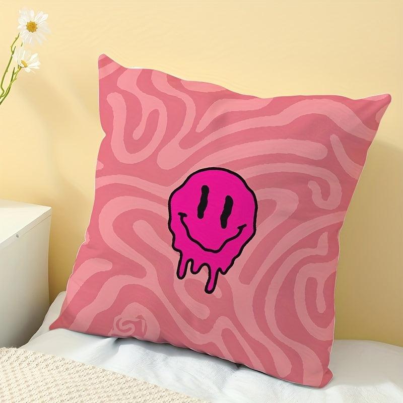 Smiling Face Soft Printed Pillowcase for Home Decor