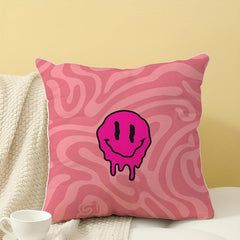 Smiling Face Soft Printed Pillowcase for Home Decor