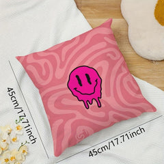 Smiling Face Soft Printed Pillowcase for Home Decor