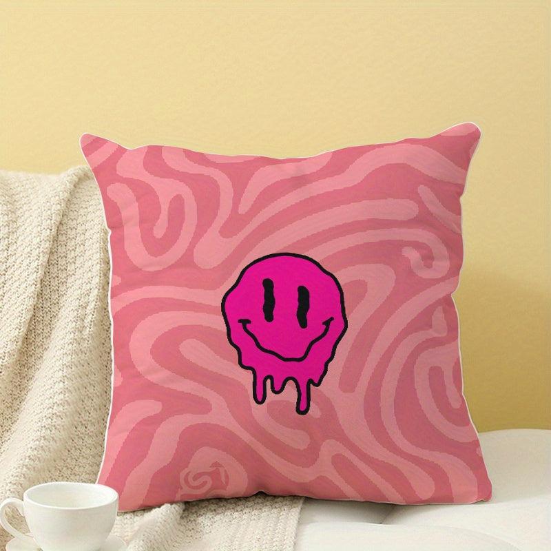 Smiling Face Soft Printed Pillowcase for Home Decor